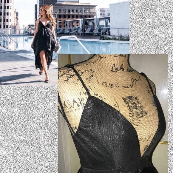 X BY NBD ANASTAZIA BLACK METALLIC DRESS~SMALL - Picture 6 of 9
